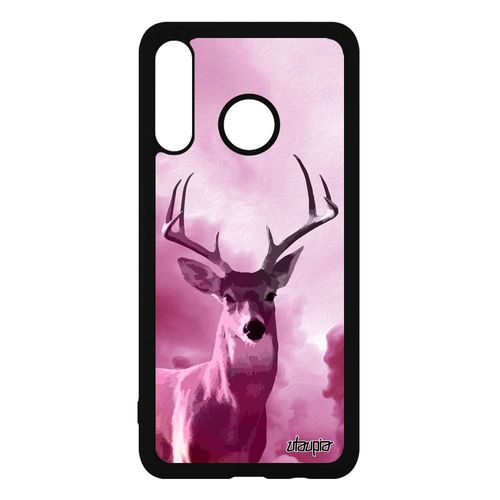 Coque Huawei P30 Lite Silicone Cerf Nuage Rigide Case Biche Rose Ciel Foret Etui Design Cervide Animaux Faon Original Brame Animal