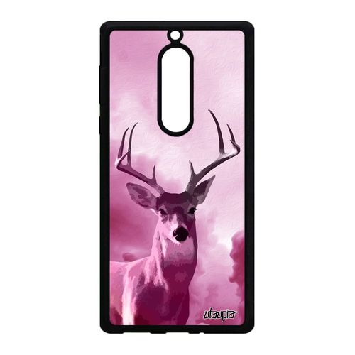 Coque Nokia 5 En Silicone Cerf Animaux Design Portable Rose Mobile Cervide Faon Animal Antichoc Ciel Biche Nuage Brame Foret Motif