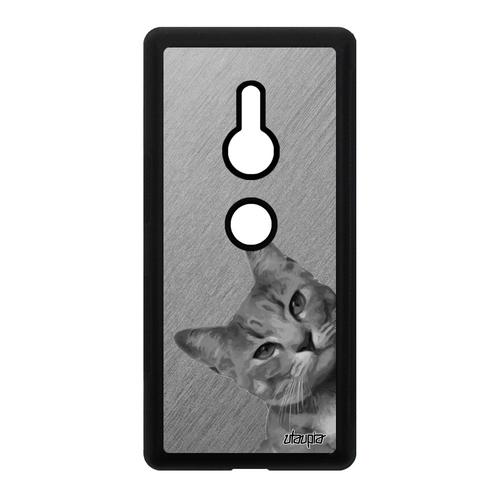 Coque Antichoc Telephone Sony Xperia Xz2 Silicone Chat Felin Design Dessin Gris Portable Chaton Matou 4g Animaux Lol Cat Animal Tpu