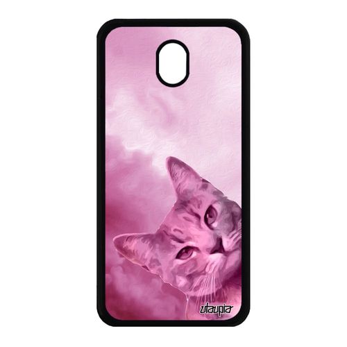 Coque Silicone Galaxy J7 2017 Pro Chat Nuage Design Mobile Animal Antichoc Animaux Lol Cat Ciel Felin Tpu Housse Rose Matou Samsung