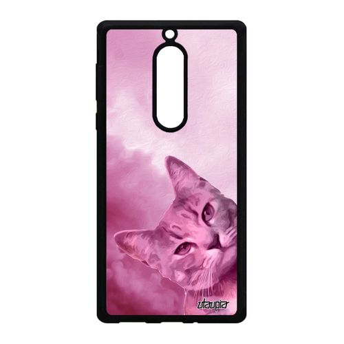 Coque En Silicone Pour Nokia 5 Chat Rigide Matou Lol Cat Etui Nuage Felin Chaton Dessin Design Case Animal Rose Animaux Ciel