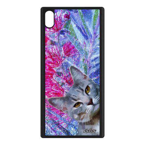 Coque Sony Xperia Xa1 Ultra Silicone Chat Nature Minou Dessin Animal Personnalisé Telephone Original Housse Bleu Lolcat Chaton Felin