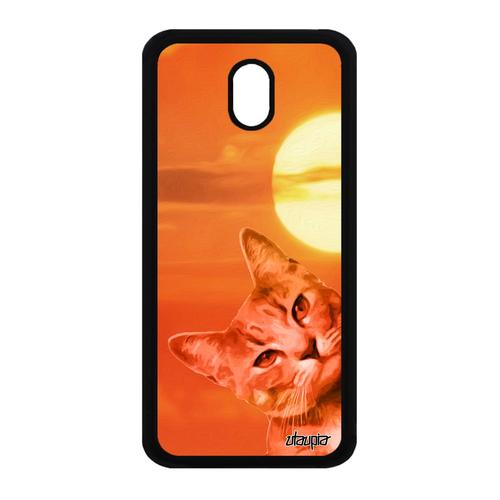 Coque Silicone Samsung Galaxy J3 2017 Chat Telephone Orange Case Rigide Ciel Design Portable Lol Cat Animal Original Felin Animaux