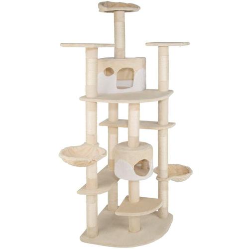 Arbre À Chat 204 Cm Beige/Blanc Helloshop26 3708114