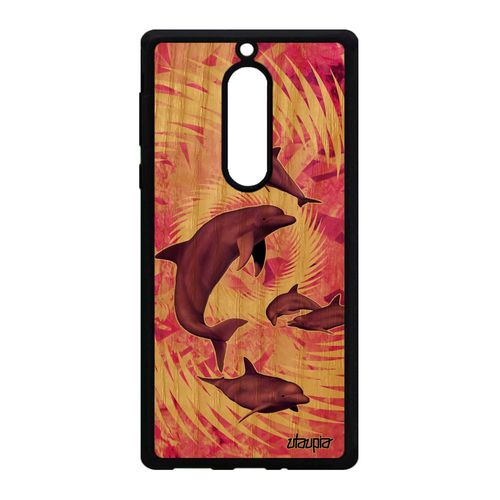 Coque Vrai Bois Veritable De Protection Nokia 5 Silicone Dauphin Mandala Rigide Rose Mer Unique Housse Animal Texture Design Ocean