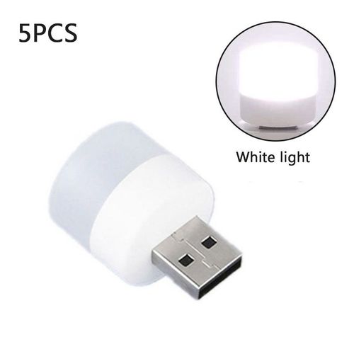 Mini Lampe À Prise Usb Super Lumineuse, Protection Des Yeux, Lampe De Livre, Ordinateur, Charge D'alimentation Mobile, Petite Veilleuse Led, 5v, 1w, 5 Pièces