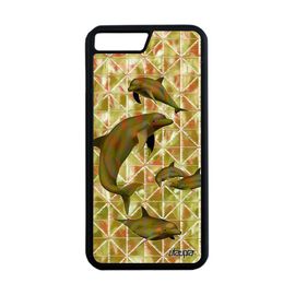 Coque Dauphin Pour Iphone 7+ Plus Silicone Geometrie Animal Vert Marsouin Graphique Etui 32 Go Mer Animaux Fonds Marins Ocean