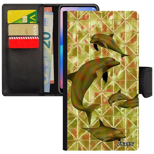 Coque Iphone 11 Pro Max À Rabat Dauphin Geometrie Animaux Animal Ocean Case Vert Design Mer Marsouin Unique Etui Graphique En