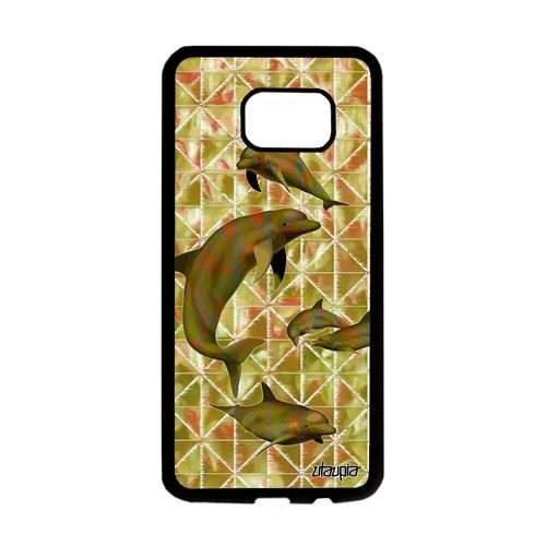 Coque Galaxy S7 Edge Silicone Dauphin Design Animal Ocean Mer Sm-G935f Vert Rigide Fonds Marins Marsouin Graphique Animaux Samsung