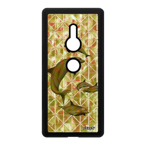 Coque Sony Xperia Xz2 Silicone Dauphin Ocean Design Geometrie Solide Mer Graphique Marsouin 4g Animaux Fonds Marins Vert Telephone
