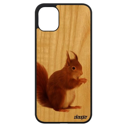 Coque Silicone Iphone 11 Bois Ecureuil Design Etui Telephone Animal 4g Animaux Bumper Housse Foret Marron Mignon Solide De