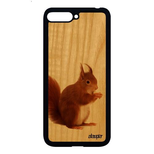 Coque Silicone Huawei Y6 2018 Bois Ecureuil Design Animaux Mignon Marron Foret Etui Animal De Protection 4g Telephone Made In France