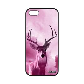 Coque Cerf Iphone 5 5s Se Silicone Telephone Design 4g Biche Portable Nuage Cervide Cover Brame Etui Ciel Rose Faon Foret Tpu Apple