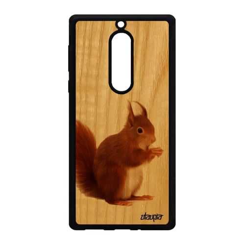 Coque Pour Nokia 5 En Bois Silicone Ecureuil Foret Marron Mignon Animaux Design Dessin Antichoc Etui Animal Telephone Personnalisé