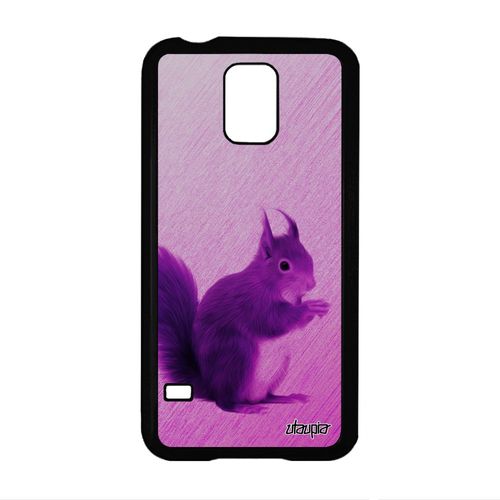 Coque Pour Galaxy S5 Silicone Ecureuil Animal Jolie Case Design 4g Foret Mignon Rose Antichoc Dessin Animaux Texture De Samsung