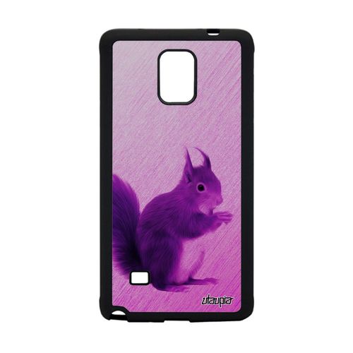 Coque Pour Galaxy Note 4 Silicone Ecureuil Smartphone Mignon Jolie Animaux Design Animal Housse Tpu Telephone Rose Antichoc Samsung