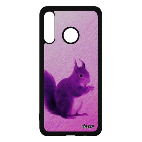 Coque Pour Huawei P30 Lite En Silicone Ecureuil Animaux Rose Smartphone Jolie Texture Animal Foret Portable De Protection Mignon