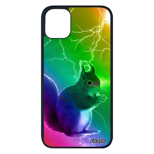 Coque Pour Iphone 11 Pro Max Silicone Ecureuil Tpu Multicolore Metal Mobile Case Eclair Vert Arc En Ciel Animaux Foret Mignon