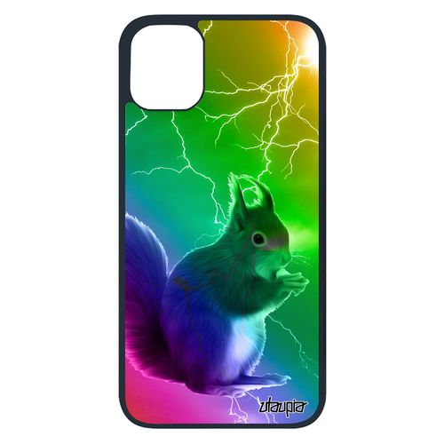Coque Pour Iphone 11 Pro Silicone Ecureuil Design Caoutchouc Foret Mobile Arc En Ciel Tpu Mignon Portable De Protection Vert