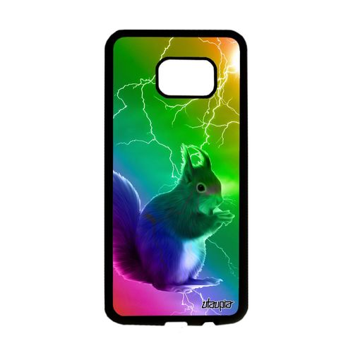 Coque Antichoc Pour Galaxy S7 Edge Silicone Ecureuil Unique Souple Arc En Ciel Vert Case Eclair Animal Animaux Multicolore Samsung