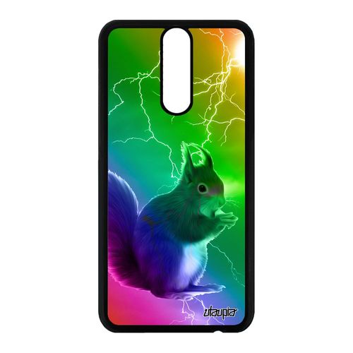 Coque Huawei Mate 10 Lite Silicone Ecureuil Animaux Arc En Ciel Eclair Souple Multicolore Portable Rigide Animal Vert Made In France