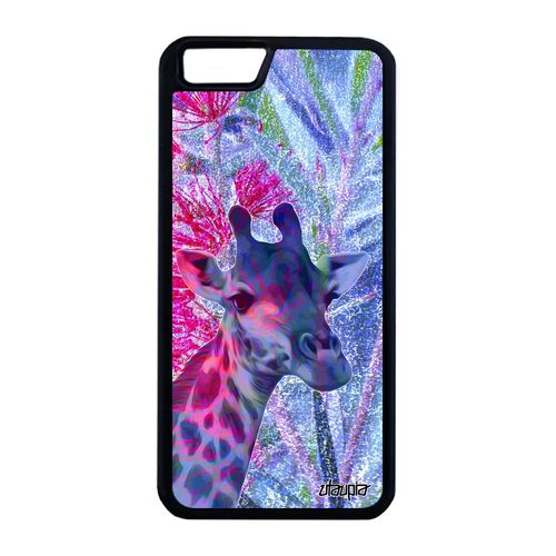 Coque Iphone 6+ 6s+ Plus Silicone Girafe Animal Design Tache Fleurs Etui Animaux Motif 64 Go Afrique Nature Personnalisé Alu