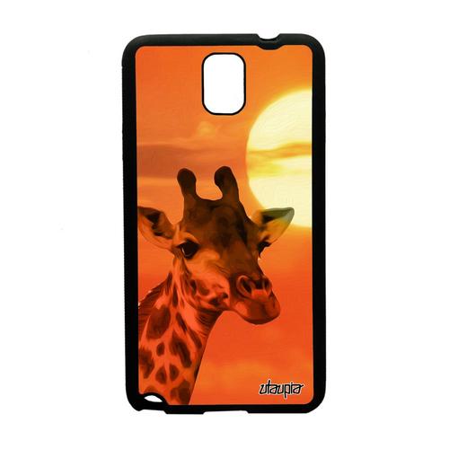 Coque Galaxy Note 3 En Silicone Girafe Caoutchouc Design Cover Animaux Animal Mobile Afrique Portable Tacheté Savane Orange Samsung