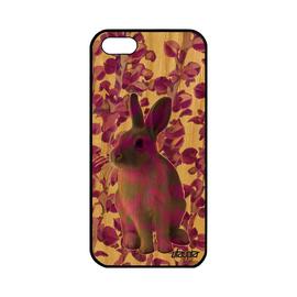 Coque Silicone Apple Iphone 5 5s Se Bois Lapin Rose Belier Design Animaux Plante De Paques Lapine Cover Mignon Antichoc Personnalisé