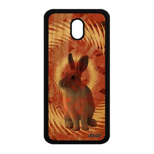 Coque Bois Veritable Silicone Lapin J3 2017 Lièvre Orange Animaux Design Animal Lapine Mandala Texture Noir Dessin De Samsung Galaxy