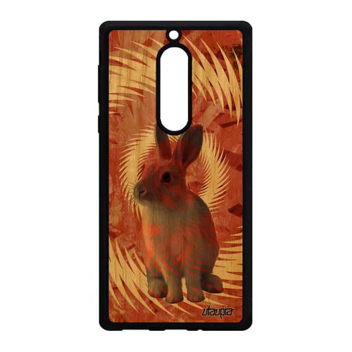 Coque Nokia 5 Bois Silicone Lapin Case Texture Mandala Lapine Mobile Joli Lièvre Design De Paques Nain Orange Animaux Housse Animal