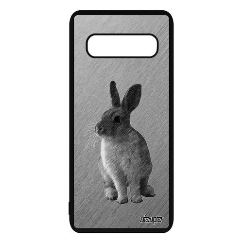 Coque Pour Samsung Galaxy S10 En Silicone Lapin Effet De Paques Smartphone Dessin Housse Gris Original Telephone Joli Animaux Animal