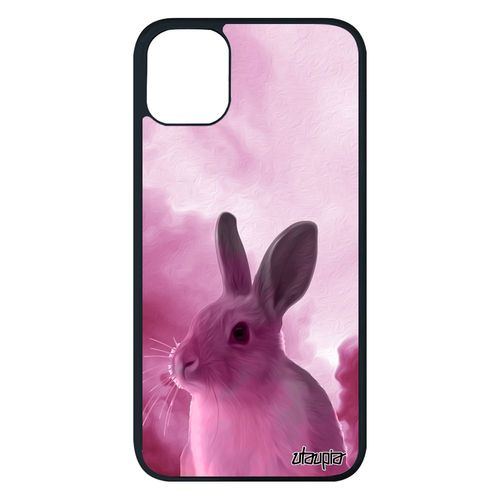 Coque Lapin Pour Iphone 11 Pro Max Silicone Rose Animal Pas Cher Belier Lapine Lièvre Mignon Solide Animaux Ciel Design Rigide