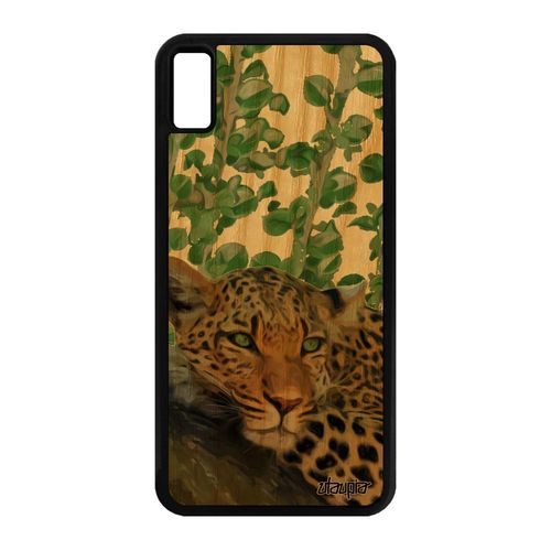 Coque Leopard Guepard Jaguar Pour Iphone Xs Max En Bois Silicone Animaux Housse Telephone Animal 4g Plante Design Vert Sauvage