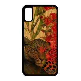 Coque Iphone Xs Bois Silicone Leopard Guepard Jaguar Sauvage Animaux Predateur Rouge Nature Afrique Housse 4g Dessin Case De