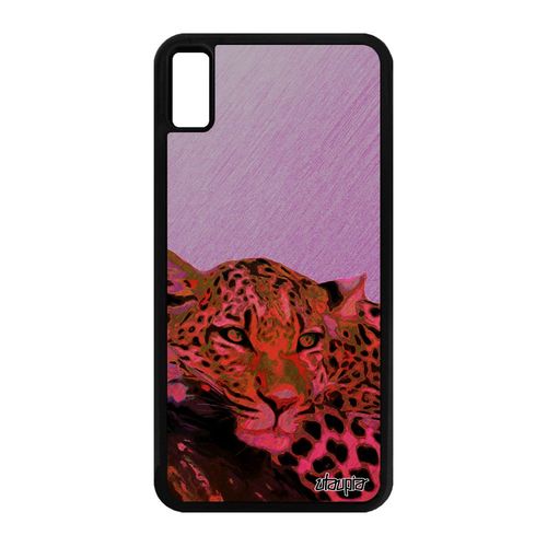 Coque Pour Iphone Xs Max En Silicone Leopard Guepard Jaguar Rigide De Protection Tpu Animaux Sauvage Rose Fauve Made In France