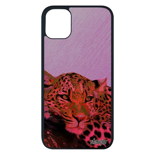Coque Pour Iphone 11 Pro Max Silicone Leopard Guepard Jaguar Afrique Fauve Dessin Rose Originale 4g Design Sauvage Felin Etui