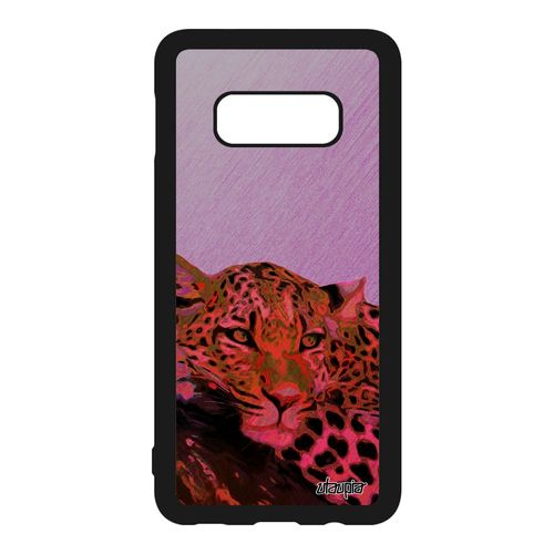 Coque De Protection Samsung Galaxy S10e Silicone Leopard Guepard Jaguar Animaux Afrique Case Felin Predateur Sauvage Rose 4g Fauve