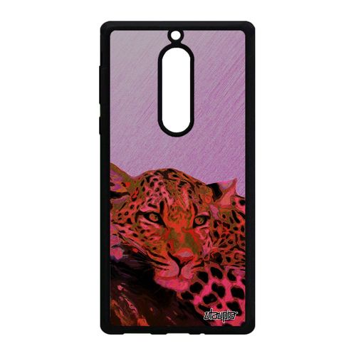 Coque Silicone Nokia 5 Leopard Guepard Jaguar Originale Case Felin Animaux Rose Afrique Predateur Texture Fauve 4g Design Sauvage De