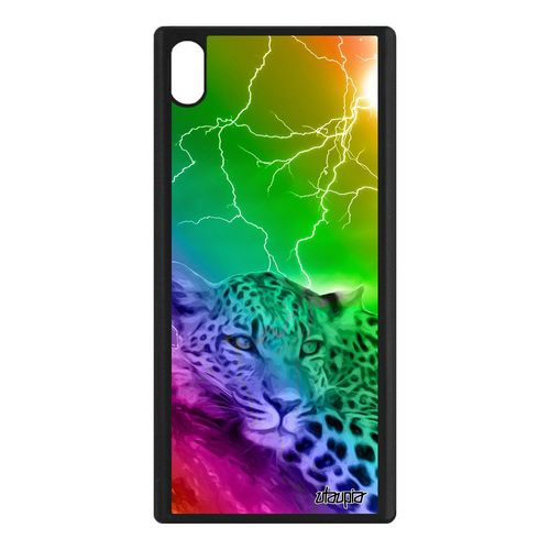 Coque Leopard Guepard Jaguar Sony Xperia Xa1 Ultra Silicone Case Animaux Personnalisé Arc En Ciel Design Jaune De Protection Eclair
