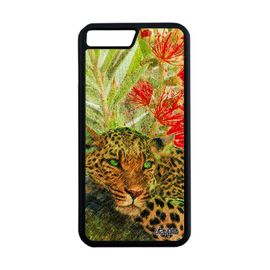 Coque Leopard Guepard Jaguar Iphone 7+ Plus Silicone Motif Telephone Fleurs Sauvage Felin Vert Animal Portable De Protection
