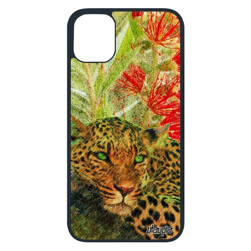 Coque Iphone 11 Pro Silicone Leopard Guepard Jaguar Vert Nature Design Predateur Felin Animaux Fauve Cover Dessin Antichoc 4g