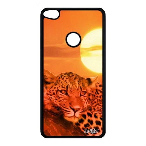 Coque Pour Huawei P8/P9 Lite 2017 Silicone Leopard Guepard Jaguar Sauvage Portable Orange Felin Couché De Soleil Telephone Predateur