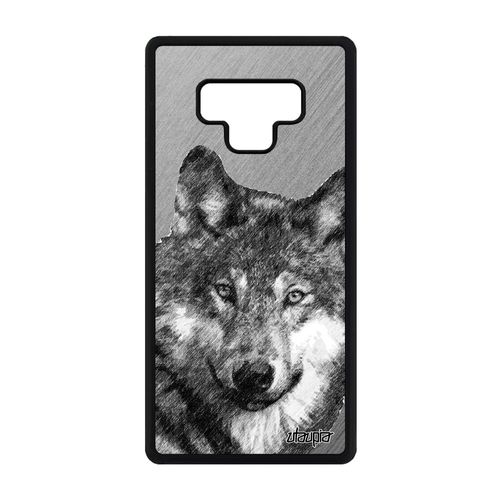Coque En Silicone Loup Pour Samsung Galaxy Note 9 Animal Effet Design Aluminium Personnalisé Louve Gris Housse Dessin Made In France