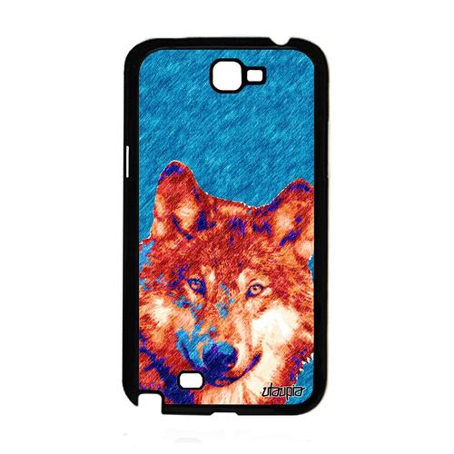 Coque Galaxy Note 2 Silicone Loup Telephone Rouge Portable Rigide Moderne Design Etui Predateur Animal Original Multicolore Samsung