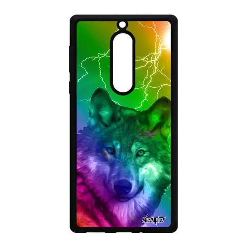 Coque Nokia 5 Silicone Loup Design Vert De Protection Animaux Louve Arc En Ciel Multicolore Portable Mobile Animal Predateur Alpha