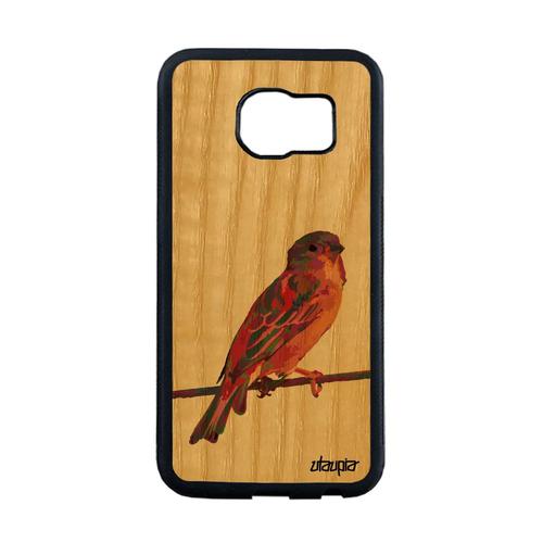 Coque En Bois Silicone Pour S6 Edge Et Oiseau Nature Violet Original Moineau Petit Souple Pas Cher De Protection Case Samsung Galaxy