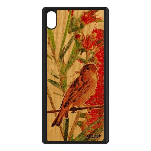 Coque Bois Oiseau Pour Sony Xperia Xa1 Ultra Silicone Nature Animal Telephone Moineau Case G3212 Animaux Motif Vert Peinture Fleurs