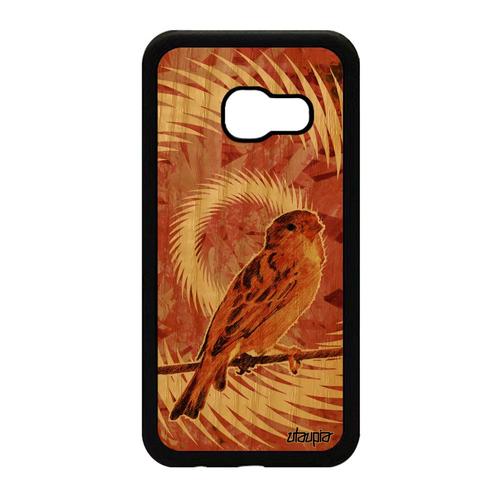 Coque Pour Galaxy A3 2017 Bois Silicone Oiseau Animaux Nature Antichoc Petit Orange Mandala Etui Moineau De Made In France Samsung