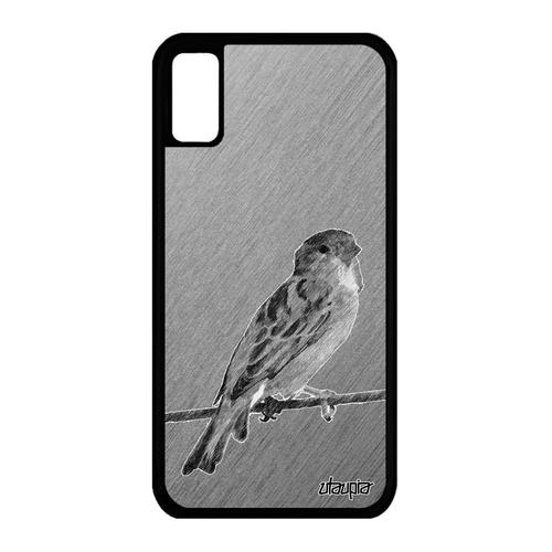Coque Silicone Antichoc Iphone Xs Oiseau Moineau Design Animal Petit Tpu Case Cover 4g 64 Go Gris Effet Animaux Nature Dessin