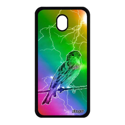 Coque Silicone Oiseau Galaxy J7 2017 Pro Moineau Housse Portable Eclair Multicolore Animaux Vert Nature Bumper Petit Design Samsung